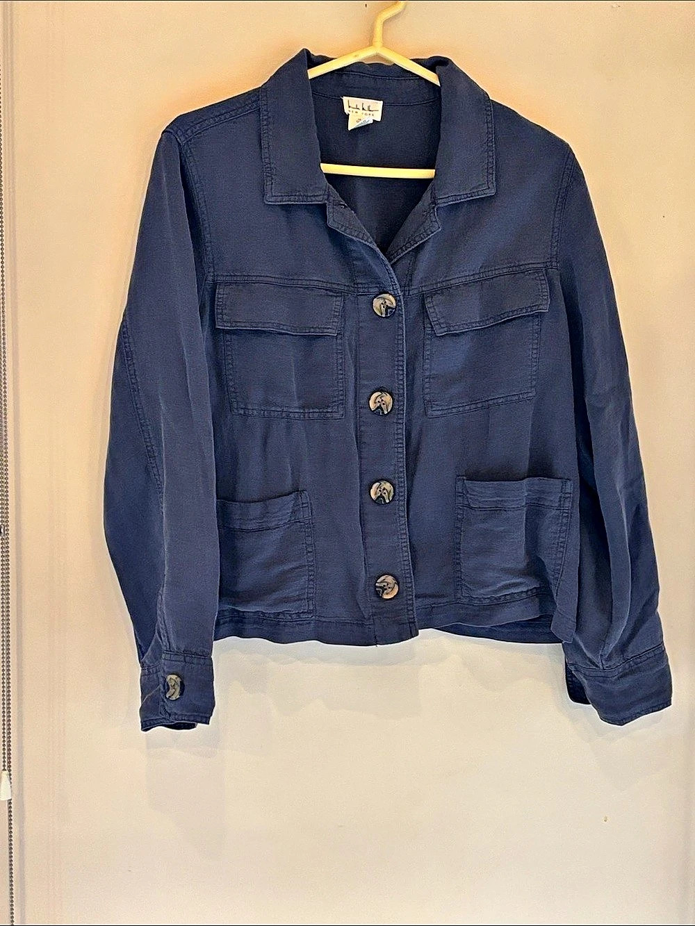Nicole Miller Utility Jacket in Blue Size Large Like New